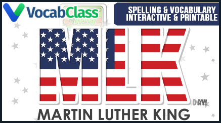 Martin Luther King Day Word Lists