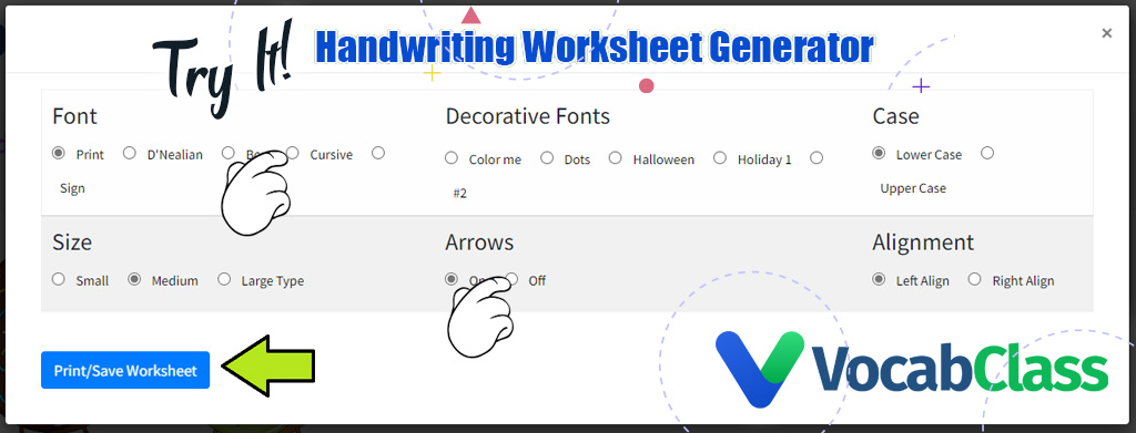 Valentine's Day Handwriting Worksheets