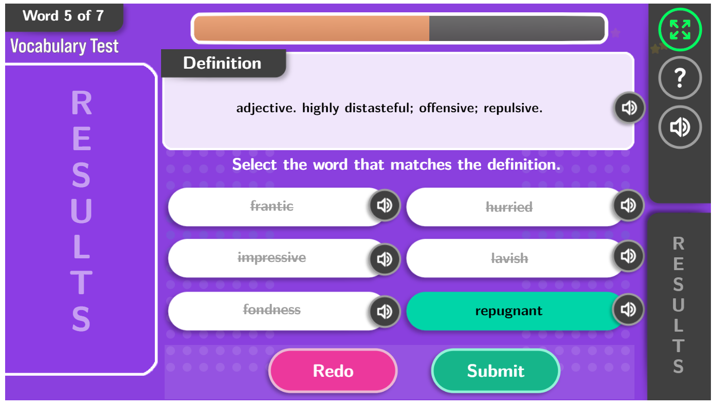 vocabulary test